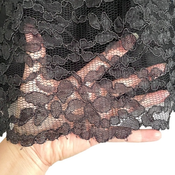 Vintage Black Lace Lined Pencil Skirt - 4/6, 26-27" - Picture 3 of 9